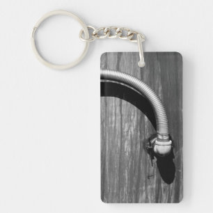 Pipe and Shadow in Black and White Key Ring