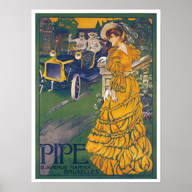 Pipe Automobile Vintage Ad Art Posters (Front)