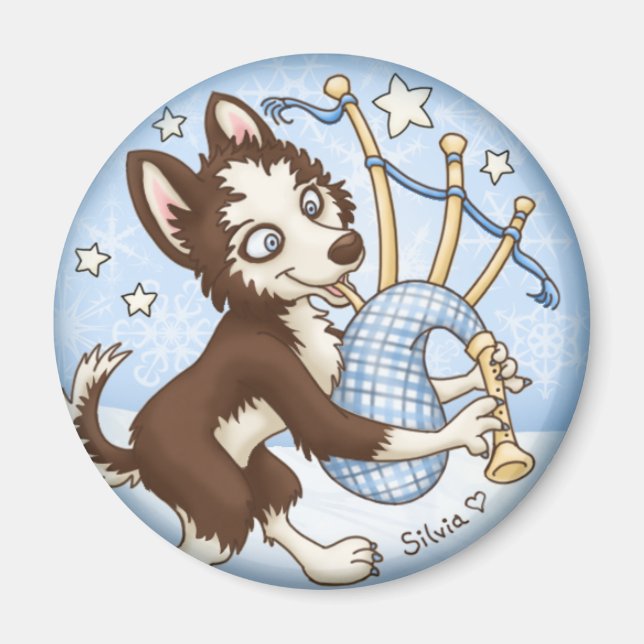 Pipe Band Husky Magnet (Front)
