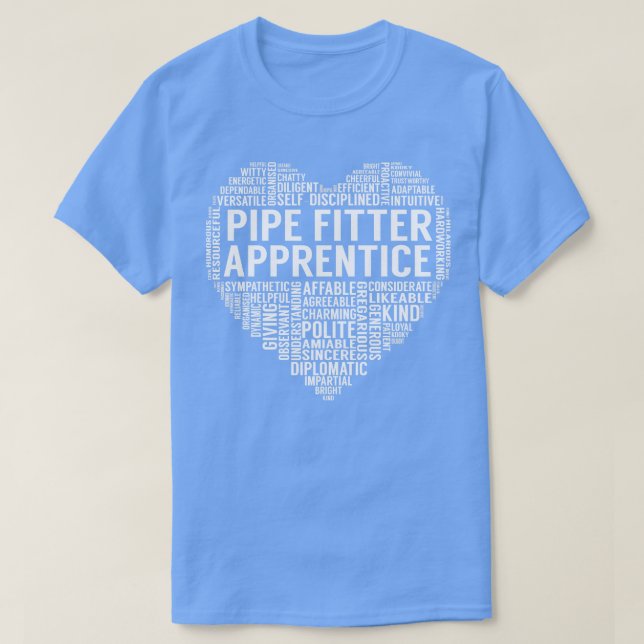Pipe Fitter Apprentice Heart T-Shirt (Design Front)