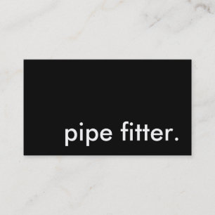 pipe fitter. business card