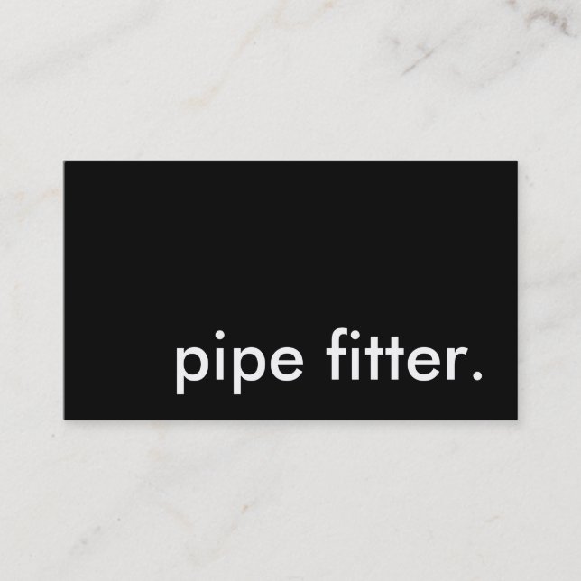 pipe fitter. business card (Front)