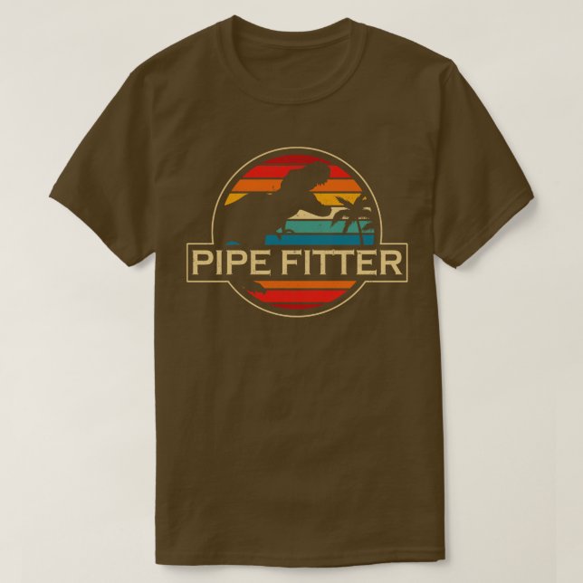 Pipe Fitter Dinosaur T-Shirt (Design Front)