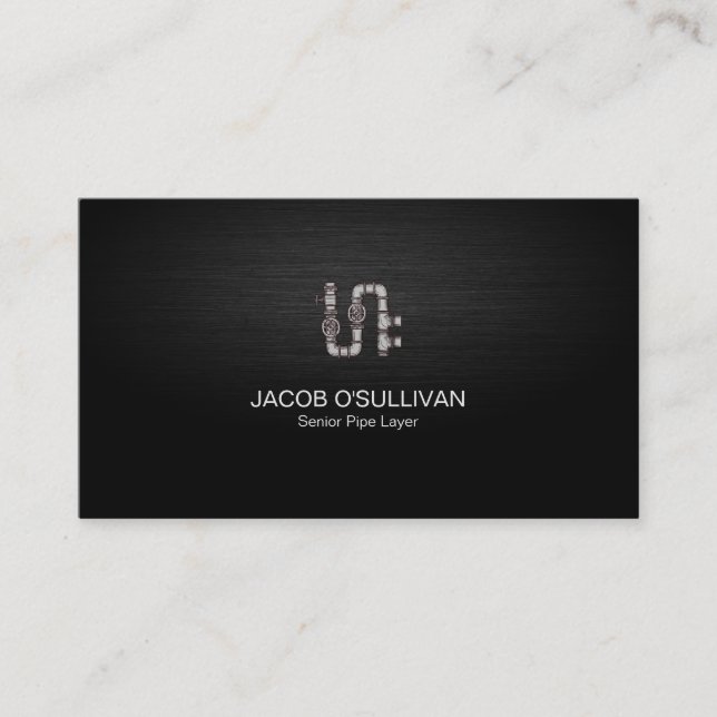 Pipe Layer Fitter Plumber Plumbing Business Card (Front)