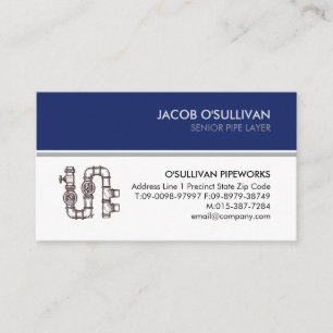 Pipe Layer Plumber Plumbing Business Card