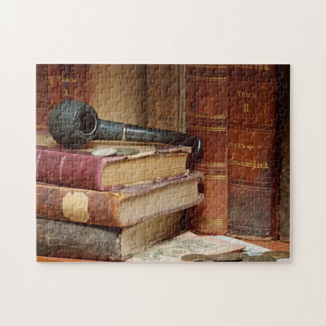 Pipe On Books Puzzle (Horizontal)
