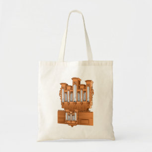 Pipe Organ, Church Organ Graphic Brown Tote Bag