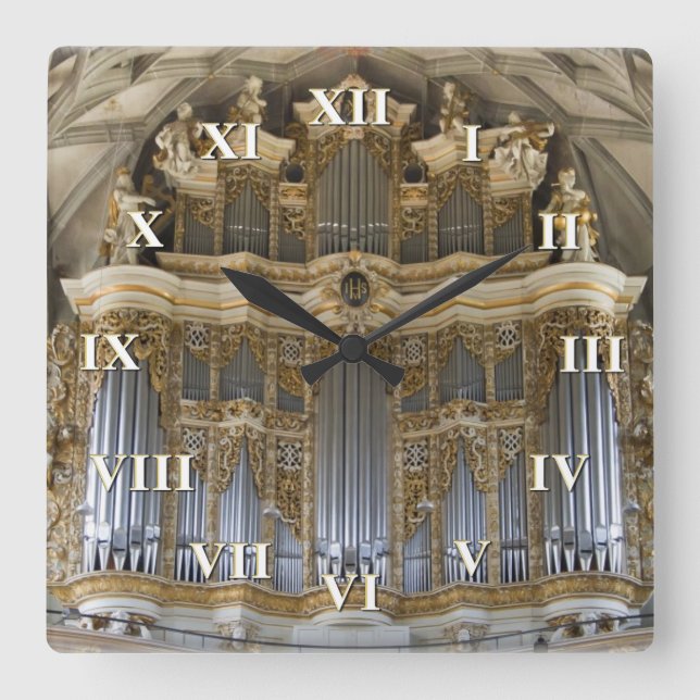 Pipe organ clock with roman numerals (Front)