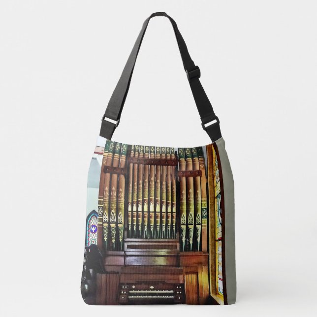 Pipe Organ In Church Crossbody Bag (Front)