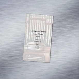 Pipe Organ In Church Magnetic Business Card