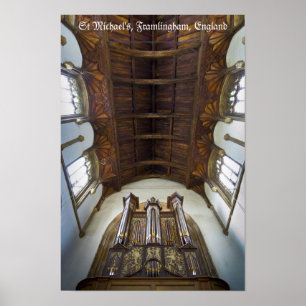 Pipe organ in Framlingham Church, UK Poster