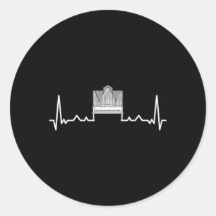 Pipe Organ Instrut Player Hebeat Church Organist Classic Round Sticker