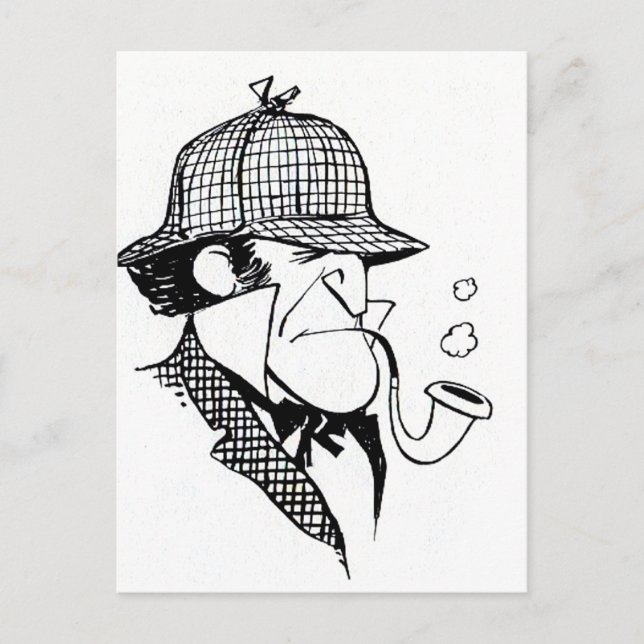 Pipe Smoking Detective Postcard (Front)