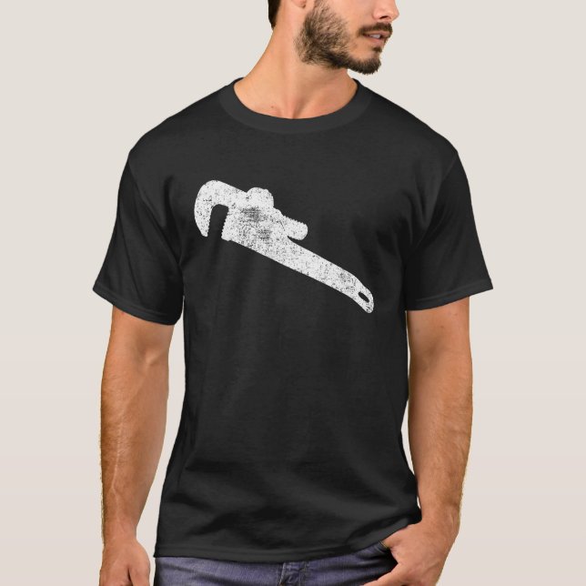 Pipe Wrench Pipe Fitter Plumber Plumbing T-Shirt (Front)