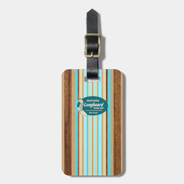 Pipeline Surfboard Hawaiian Luggage Tags (Front Vertical)