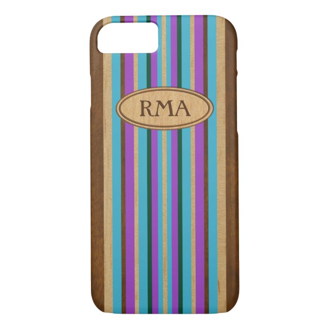 Pipeline Surfboard Hawaiian Monogram Striped Case-Mate iPhone Case (Back)