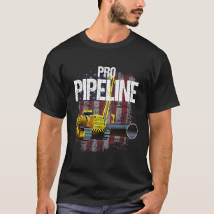 Pipeline Welders Usa Flag Side Boom Pipe Trump Gif T-Shirt