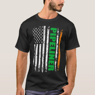 Pipeliner USA Flag Irish St Patrick Day Gift Premi T-Shirt