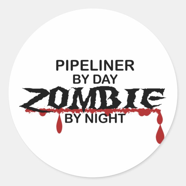 Pipeliner Zombie Classic Round Sticker (Front)