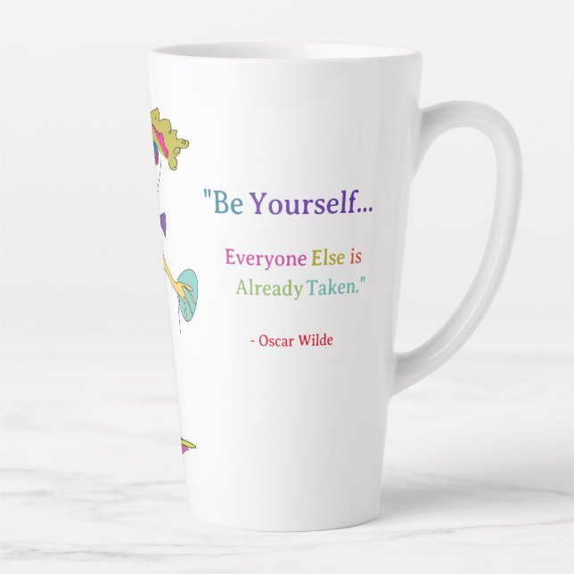 'Piper' - "Be Yourself" (Oscar Wilde) Latte Mug (Right)