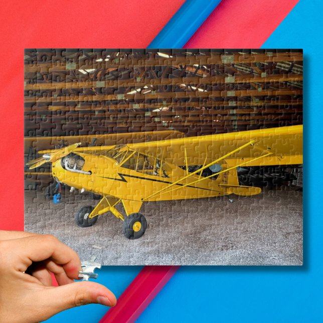 Piper Cub J3 Yellow Aeroplane Photo Family Night Jigsaw Puzzle (Creator Uploaded)