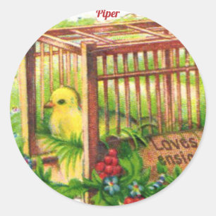 PIPER ~ EASTER CHICK ~ Sweet Cute Vintage Art Classic Round Sticker
