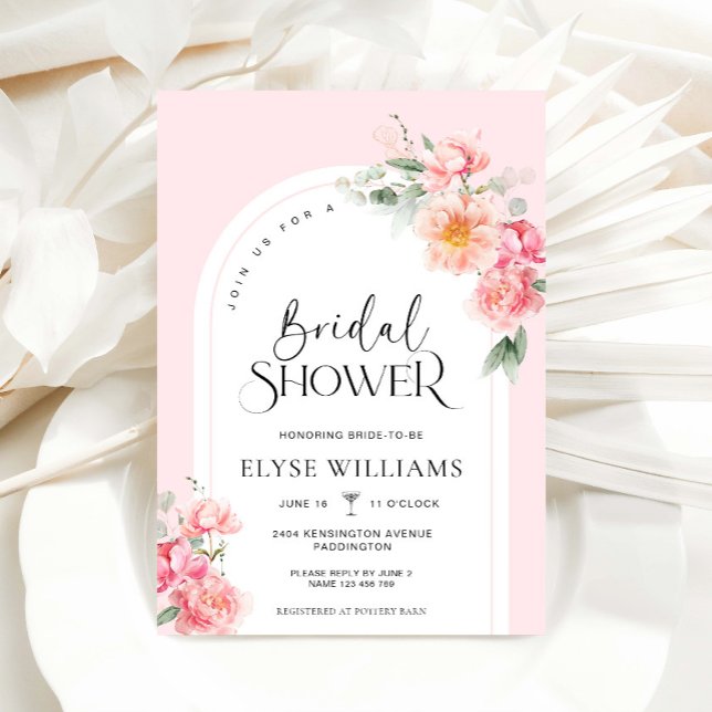 Piper Floral Bridal Shower Invitation (Piper Peony Floral Bridal Shower Invitation )