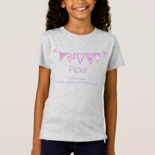 Piper girls name meaning bunting flag t-shirt