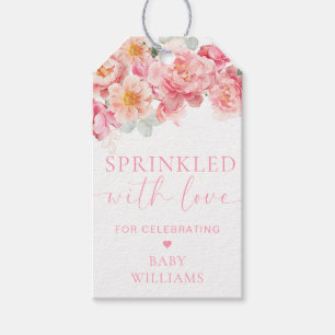 Piper Peony Floral Baby Shower Sprinkled With Love Gift Tags
