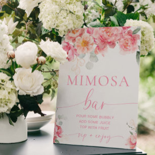 Piper Peony Floral Bridal Shower Mimosa Bar Sign
