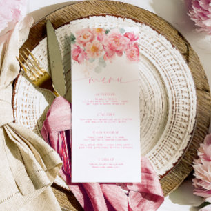 Piper Peony Floral Long Menu & Thank You