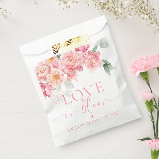 Piper Peony Floral Love In Bloom Bridal Shower Favour Bags (Sealed)