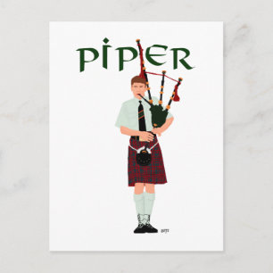 PIPER Red Plaid Postcard