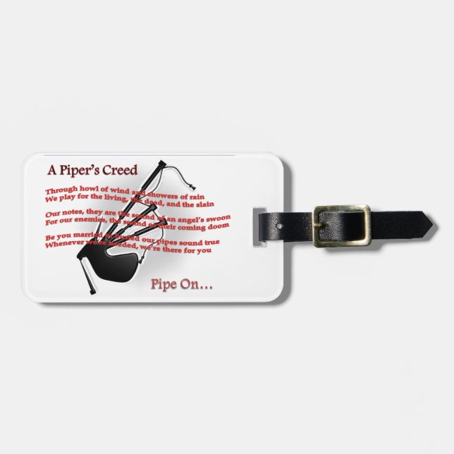 Piper's Creed Luggage Tag (Front Horizontal)