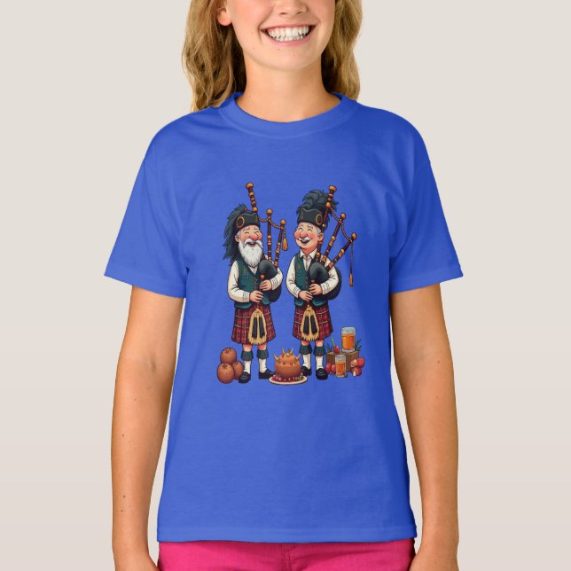 Pipers Duties For The Haggis Procession Burns  T-Shirt (Front)