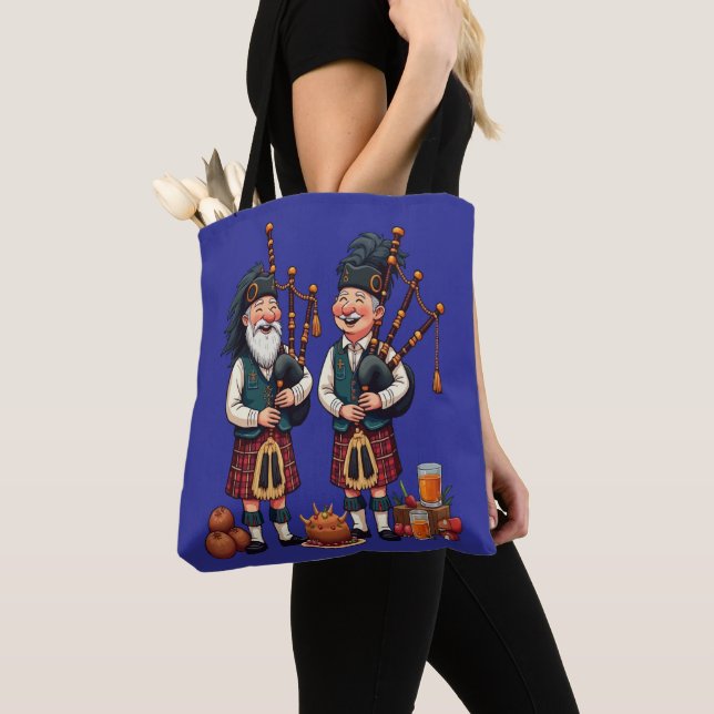 Pipers Duties For The Haggis Procession Burns Tote Bag (Close Up)