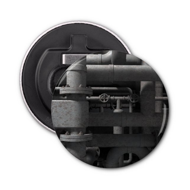 Pipes and Valves Industrial Bottle Opener (Front)