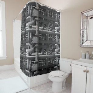 Pipes and Valves Shower Curtain