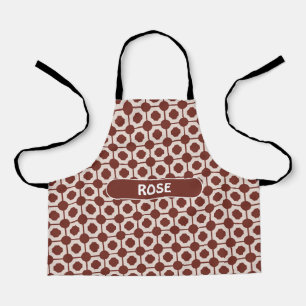 Pipes Beige Brown Minimal Pattern Apron