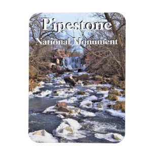Pipestone Creek, Winnewissa Falls, Winter, MN Magnet