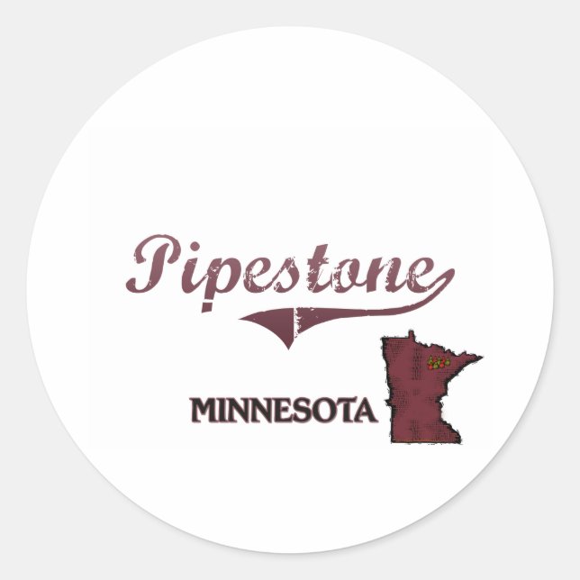 Pipestone Minnesota City Classic Round Sticker (Front)