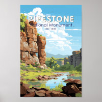 Pipestone National Monument Minnesota Travel Art