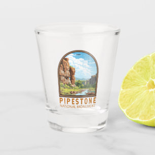 Pipestone National Monument Minnesota Travel Art Shot Glass