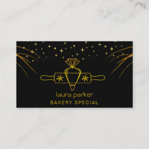 Piping Bag Rolling Pin Bakery Pastry Catering Business Card