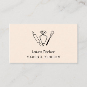 Piping Bag Whisk Baking Cupcake Pastry Chef  Busin Business Card
