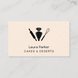 Piping Bag Whisk Baking Cupcake Pastry Chef Business Card
