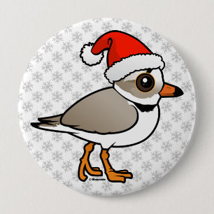 Piping Plover Santa 10 Cm Round Badge