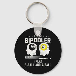 Pipooler Pool Player Pool Cool Billiards 8 And 9 L Key Ring