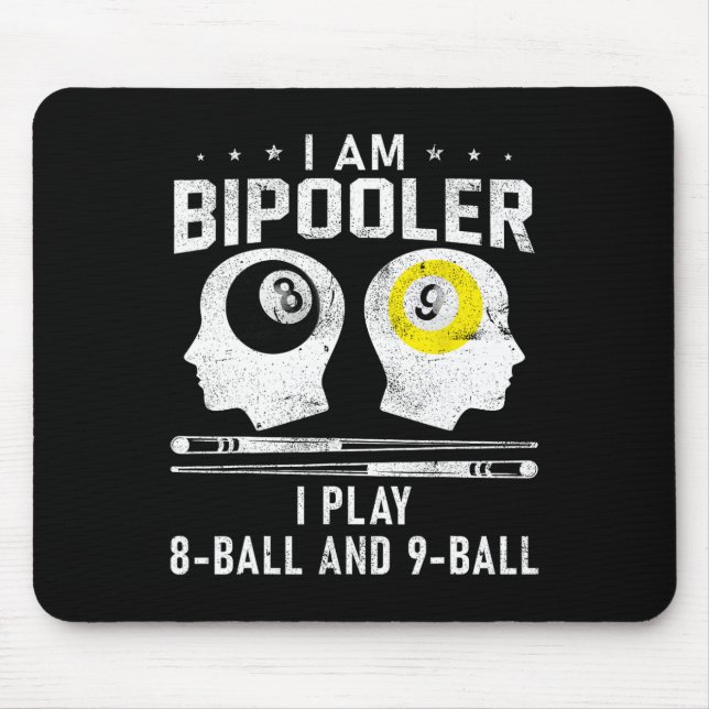 Pipooler Pool Player Pool Cool Billiards 8 And 9 L Mouse Pad (Front)