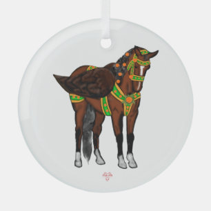Pippael Halt at X Carousel Pegasus Glass Ornament